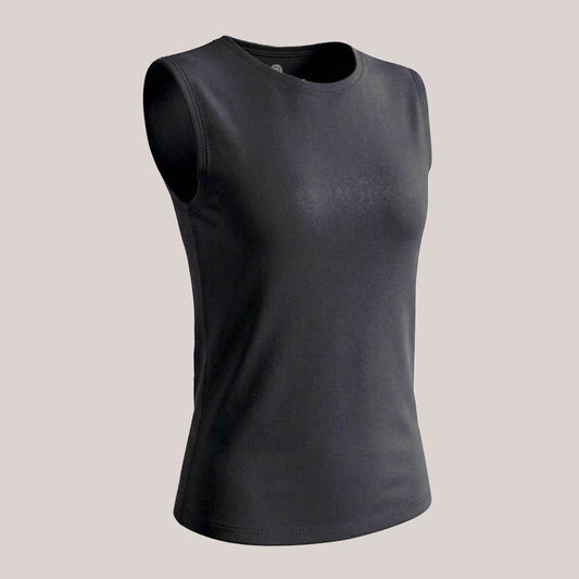 Amantech Fitted Inner Top Crew Neck Cap Sleeve