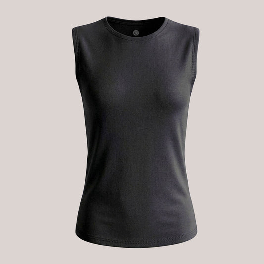 Amantech Fitted Inner Top Crew Neck Cap Sleeve