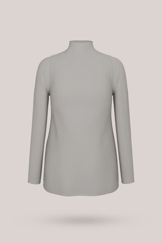 Petticoat Top Long Sleeve High Neck Plus