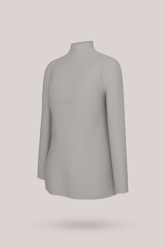 Petticoat Top Long Sleeve High Neck Plus